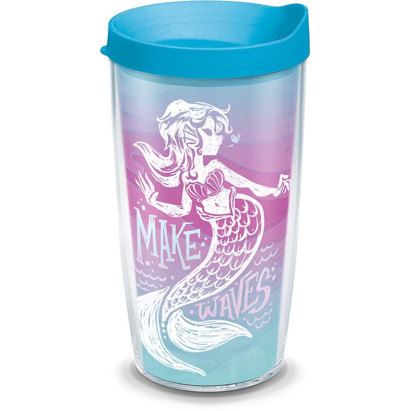Tervis Mermaids Make Waves Made in USA Double Walled Insulated Travel Tumbler, Clear - 16oz - 16oz