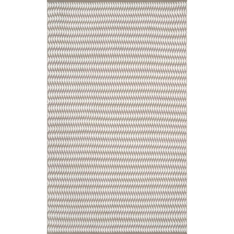 Nuloom Ivory Handmade Modern Textured Ridges Indoor/Outdoor Area Rug