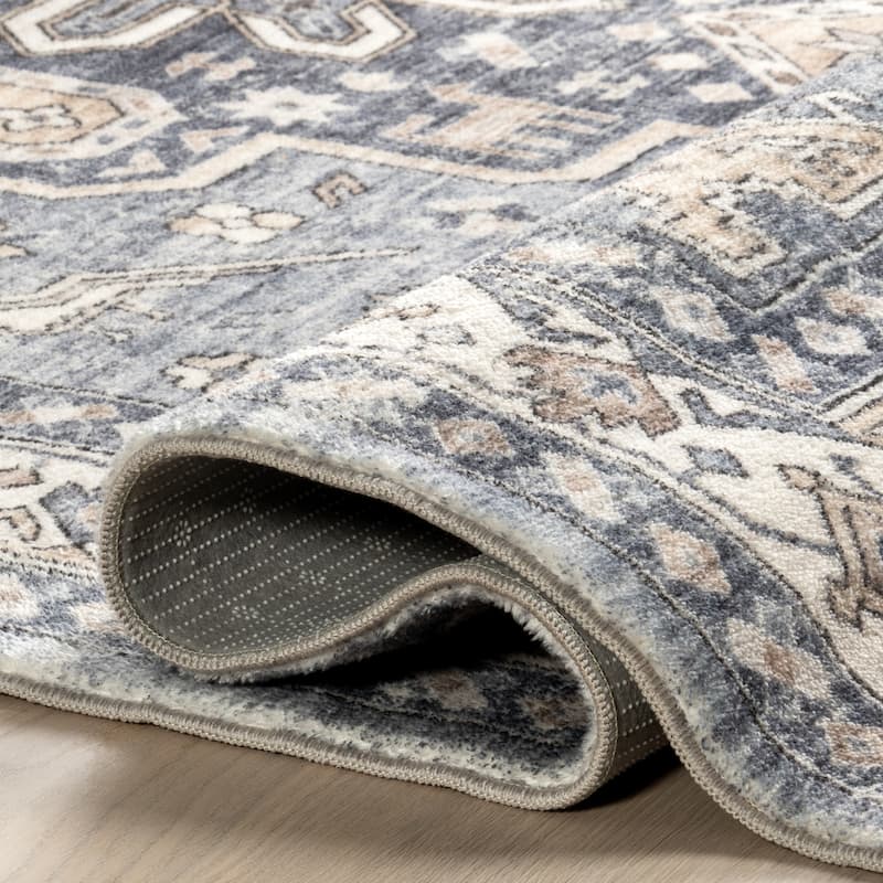 Nuloom Jordan Vintage Medallion Machine Washable Area Rug