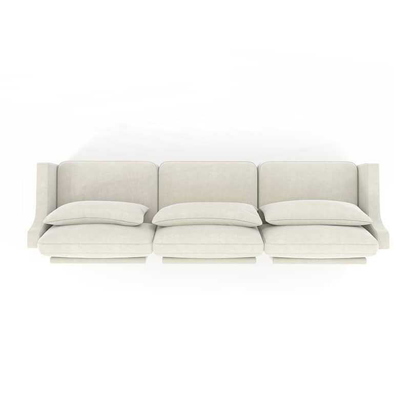 Three seater sofa with lumbar pillow