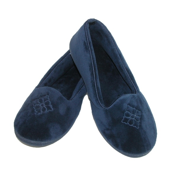 dearfoams women's microfiber velour closed back slippers