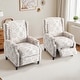 preview thumbnail 14 of 16, 29'' W Vintage Floral Manual Push Back Recliner Chair Set of 2