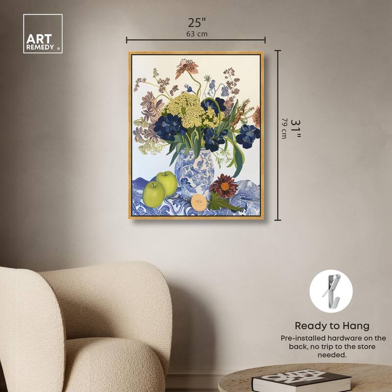 Flowers and Fruit Canvas by Art Remedy