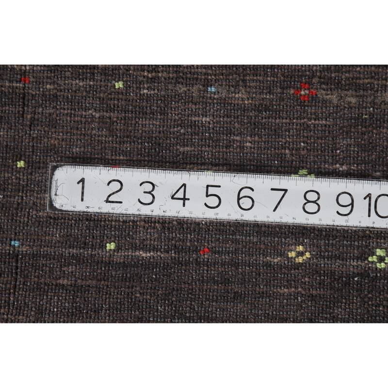 Hand Knotted Oriental 100% Wool Carpet Tribal Tribal Brown Gabbeh Area Rug - 9' 11'' X 7' 11''
