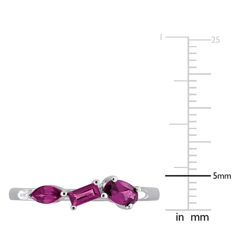 Miadora Multi-Gem Three Stone Ring Sterling Silver