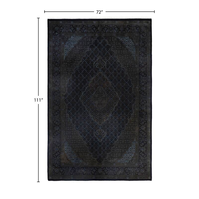 Overdyed One-of-a-Kind Hand-Knotted Area Rug - Black - 6' 0" x 9' 3"