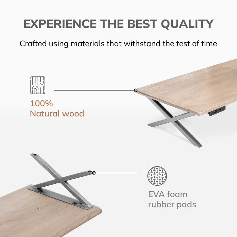 Jani Wood Monitor Stand Riser Desk - Ergonomic Design Stand, Desktop Organizer Table for Home, Office Workspace, Gaming Desk