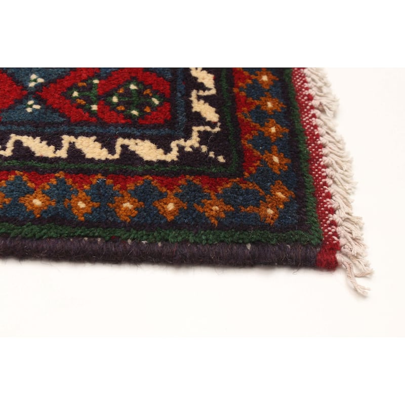 ECARPETGALLERY Hand-knotted Afghan Dark Green Wool Rug - 4'9 x 6'6