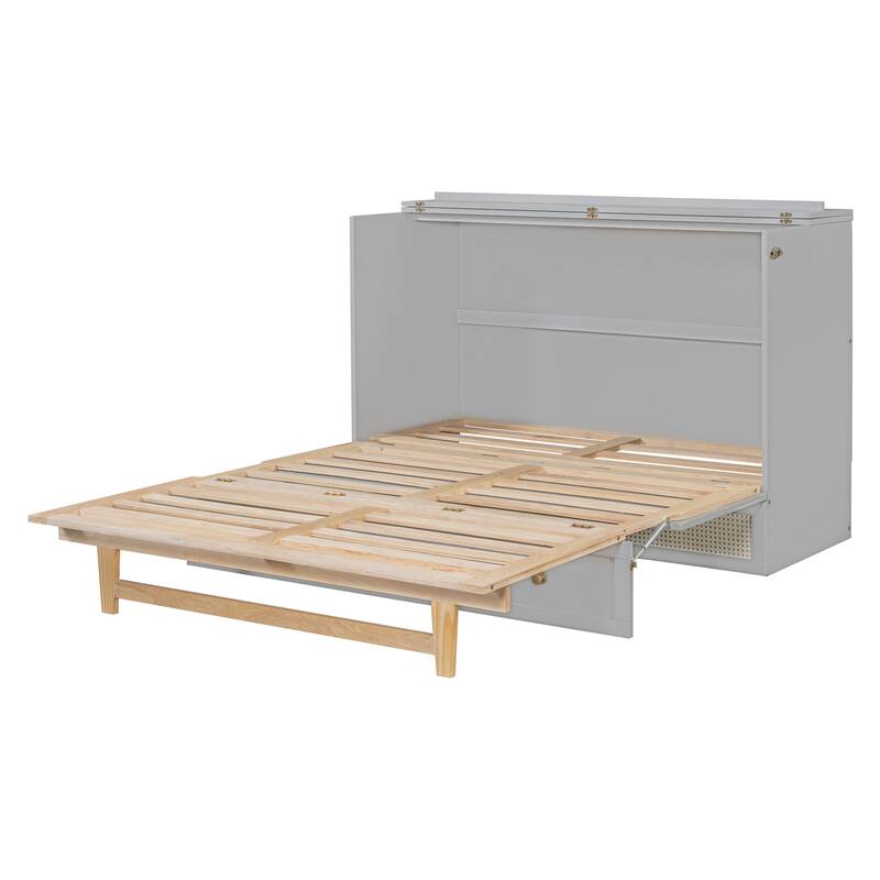 Queen Size Murphy Bed with Versatile Storage & Large Drawers