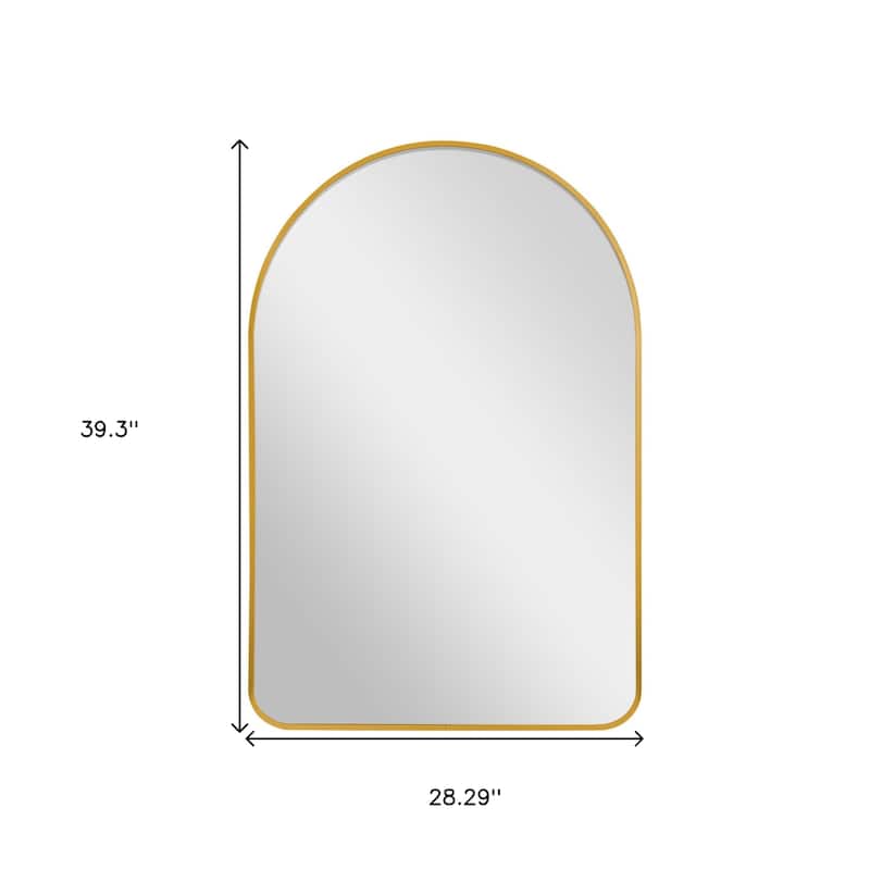 HomeRoots 39" Gold Arch Metal Framed Bathroom Vanity Mirror - 28.29 in. x 39.30 in. x 3.53 in.