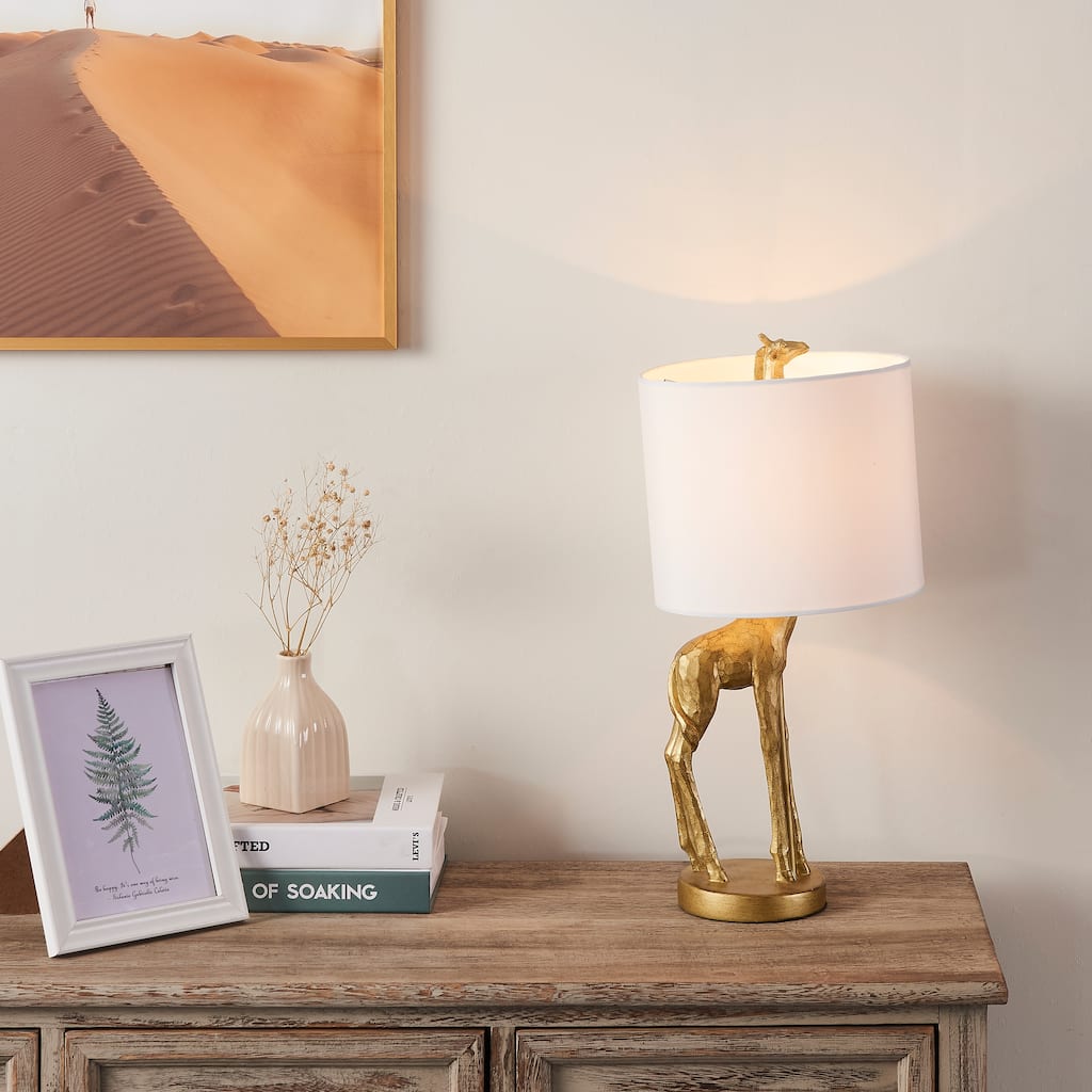 Giraffe 16.54" Gold Table Lamp