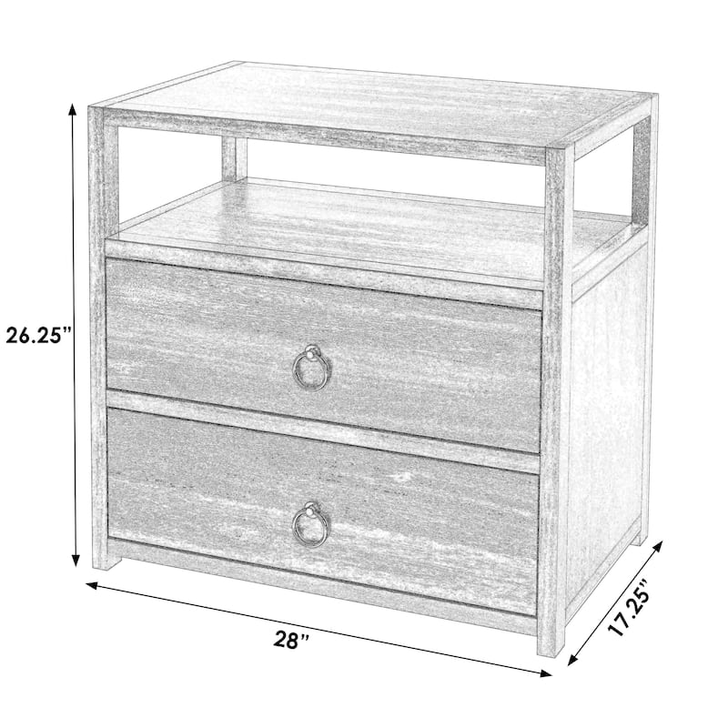 Lark 2-Drawer Wide Nightstand