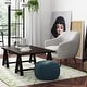 preview thumbnail 27 of 39, WYNDENHALL Vanessa Round Pouf in Velvet Fabric Teal