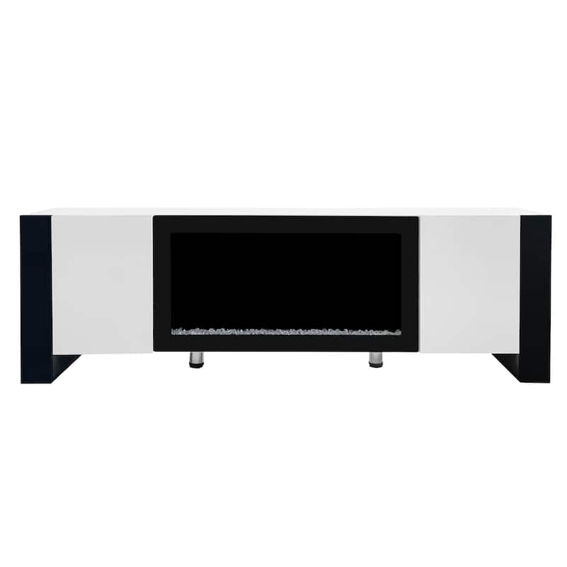 Modern 68.1" Fireplace TV Stand with 2 Large Cabinets for TVs up to 78"