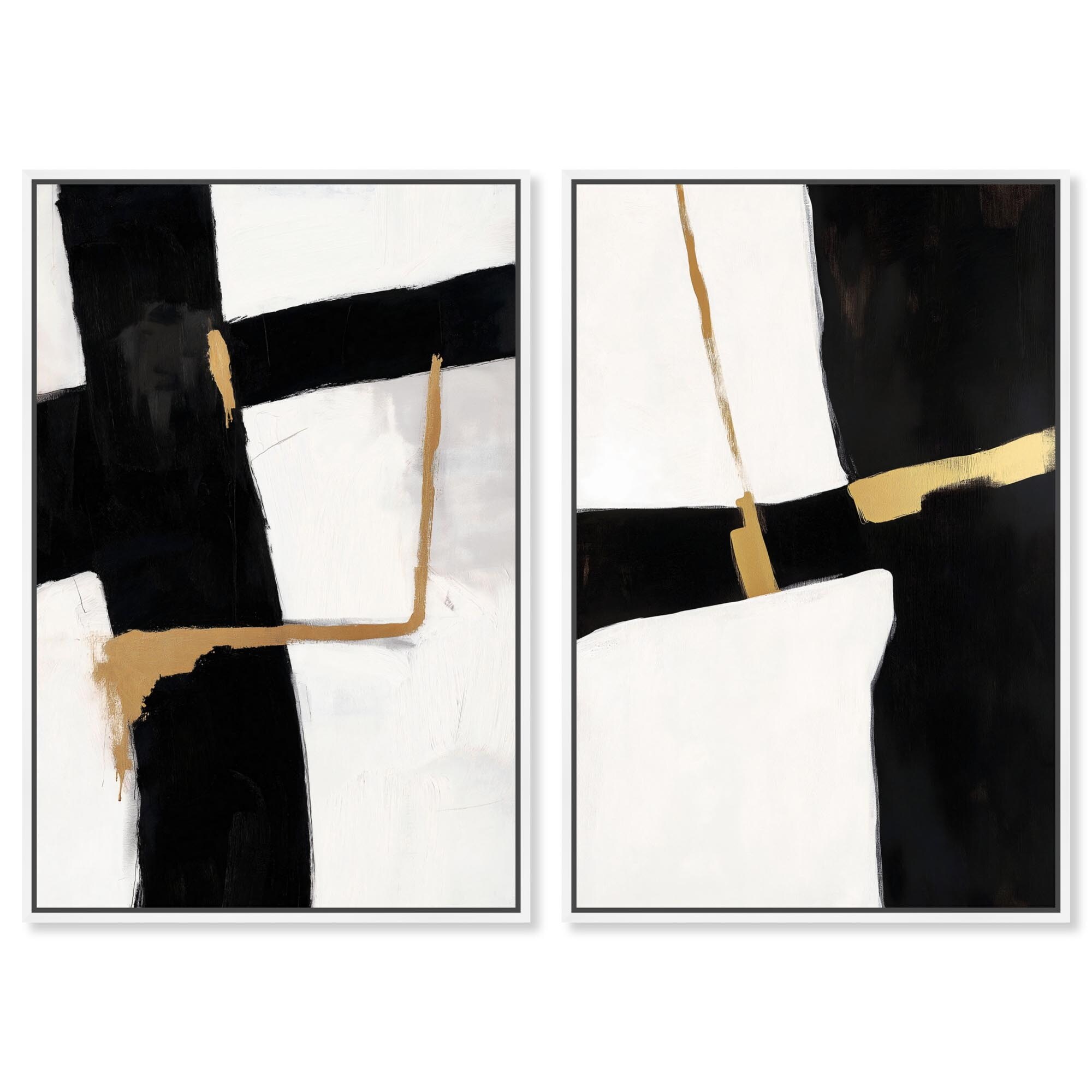 Abstract Duo Living Room Wall Art Canvas Print by Art Remedy