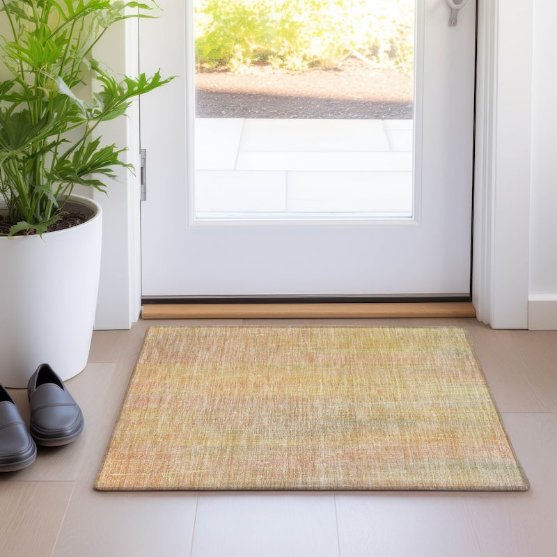 Machine Washable Indoor/ Outdoor Ombre Solid Chantille Rug