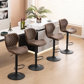 HOMYKA Swivel Adjustable Height Stool Set of 4