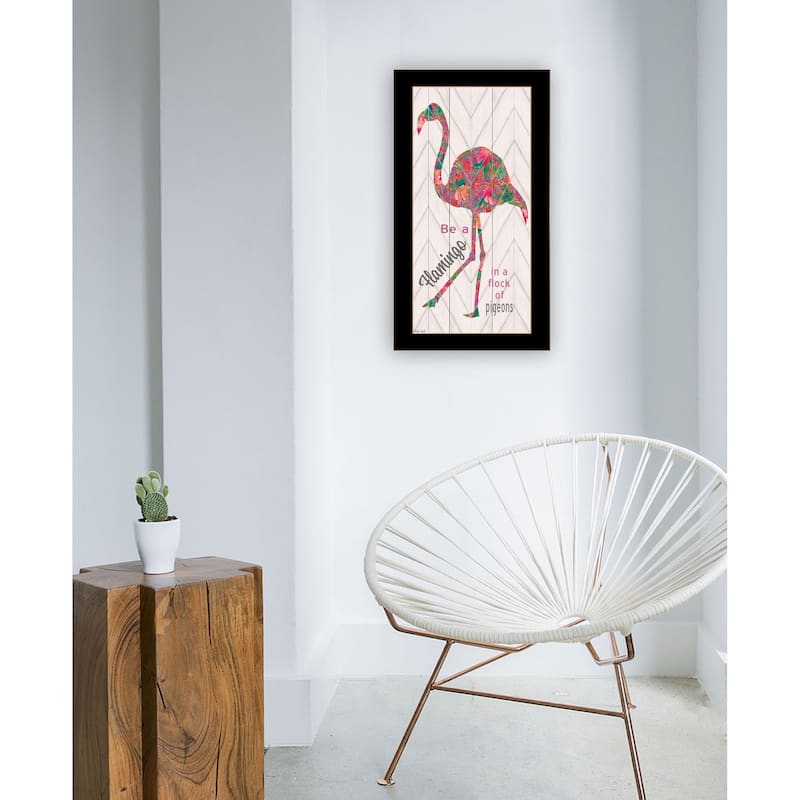 TrendyDecor4U "Be A Flamingo" Framed Print Wall Art
