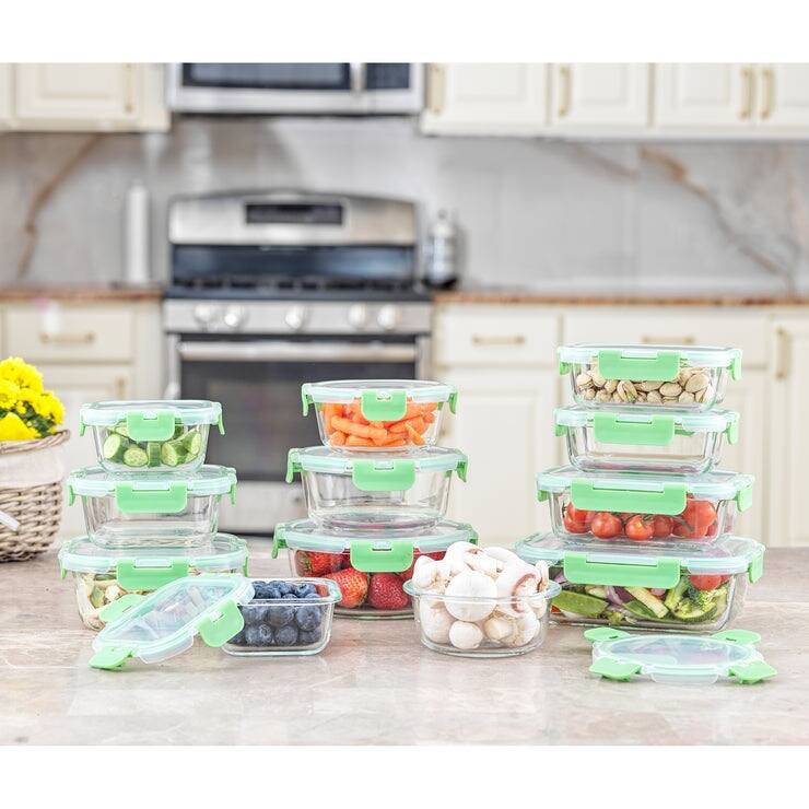 JoyFul 24 Piece Glass Food Storage Containers Set with Airtight Lids
