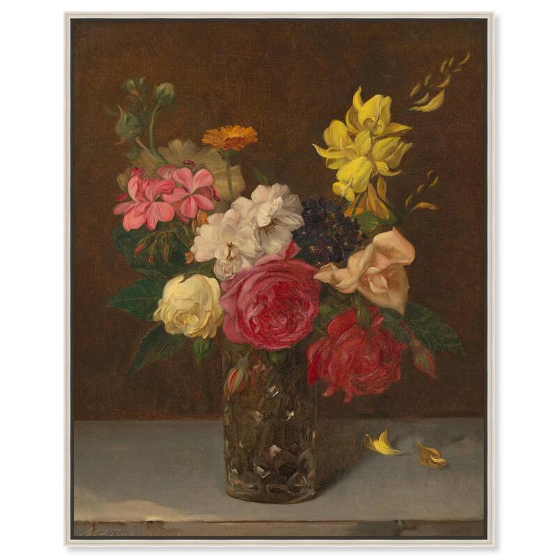 Babcock Flowers in Cut Glass Canvas by Art Remedy - Silver - 16" x 20"