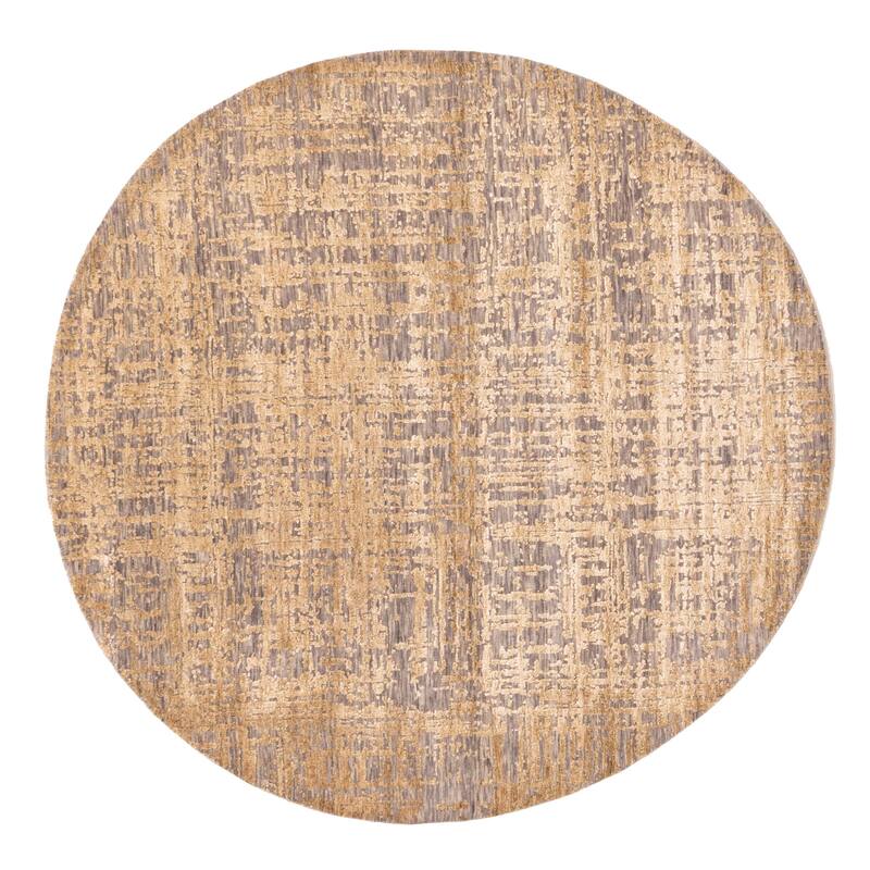ECARPETGALLERY Hand-knotted Legacy Light Brown Silk, Wool Rug - 6'0 x 6'0