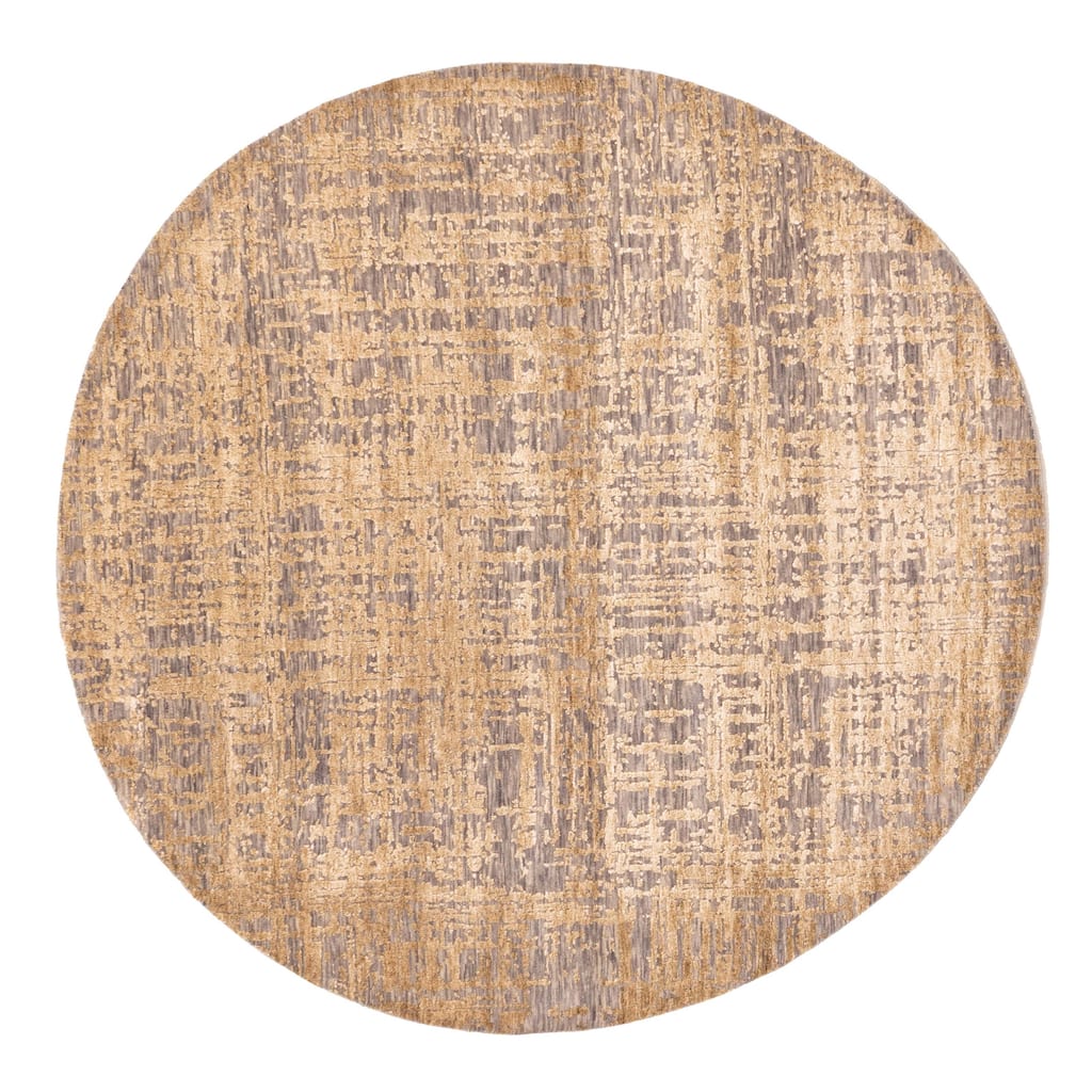 ECARPETGALLERY Hand-knotted Legacy Light Brown Silk, Wool Rug - 6'0 x 6'0