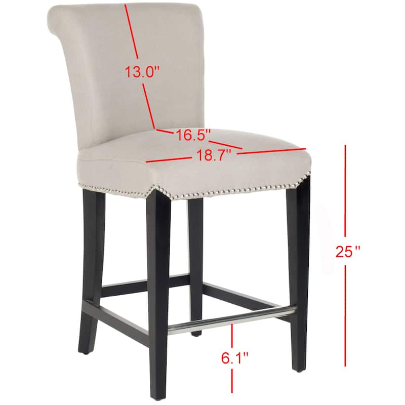 SAFAVIEH Jenelle Black Faux Leather 23-inch Counter Stool - 18.7" W x 23" D x 36.4" H - 19Wx23Dx36H