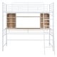 preview thumbnail 5 of 19, Twin Size Metal Loft Bed with Desk, Shelf and Ladder for Kids, Boys and Girls, Bedroom