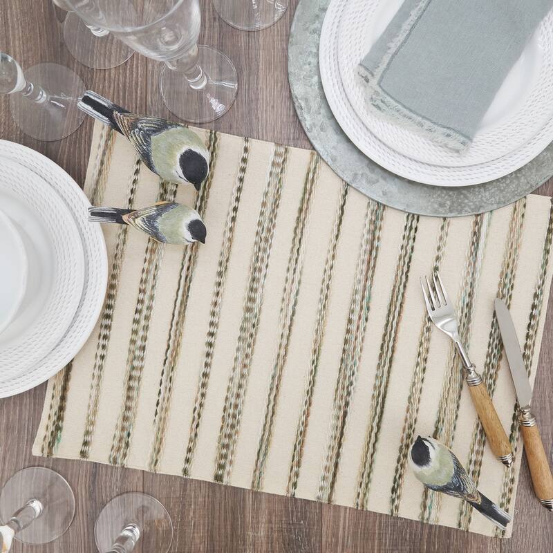 Placemats With Stripe Weave Design (Set of 4)