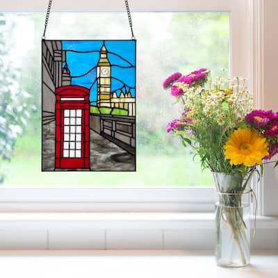 River of Goods London Icons River of Goods Multicolored Stained Glass Window Panel - 10" x 0.25" x 14.5"