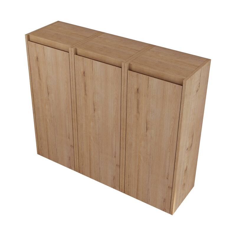 Modern Wall-Mounted Bathroom Side Cabinet with Soft-Close Doors, Floating Design, 6 Storage Compartments, 12-Inch Width