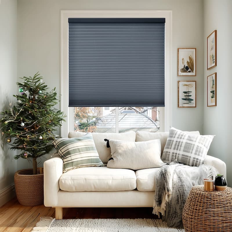 Chicology Cordless Light Filtering Cellular Shades - 46"W X 48"H - Morning Ocean (Privacy & Light Filtering)