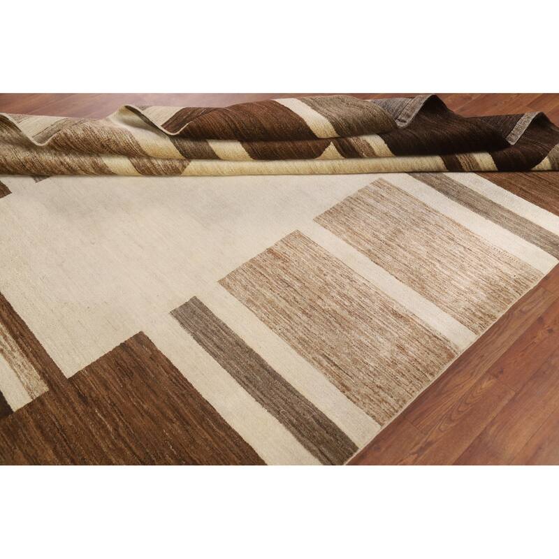 Geometric Gabbeh Kashkoli Area Rug Handmade Wool Carpet - 6'5" x 8'0"