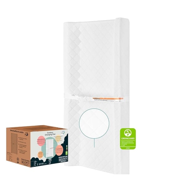 slide 2 of 8, Dream On Me Compressed Contour Changing Pad, White White