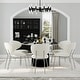 preview thumbnail 35 of 48, White Velvet Dining Chairs with Hammered Finish Metal Legs