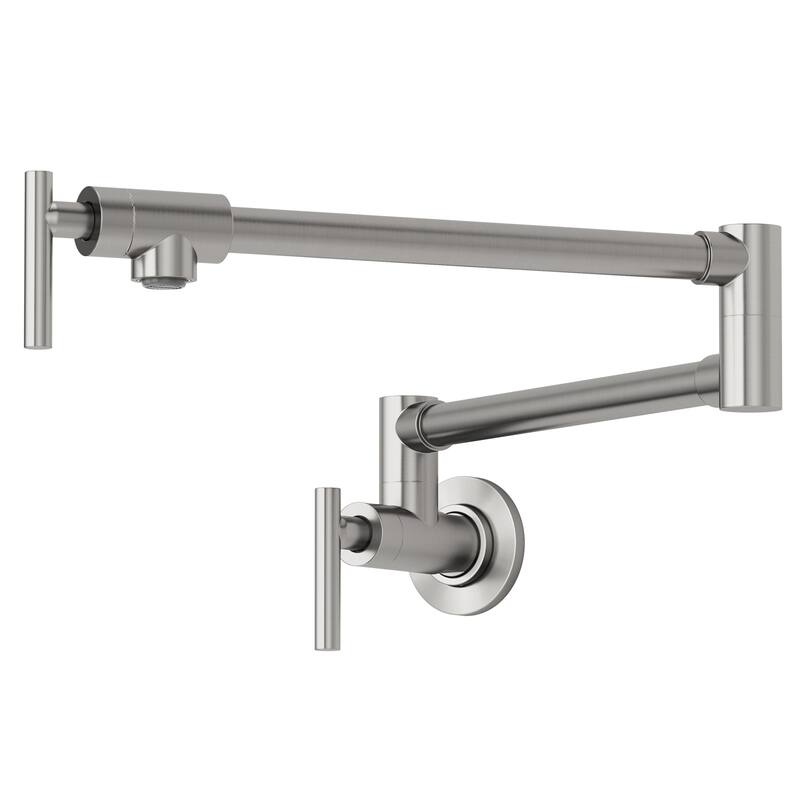 Contemporary Wall Mount Pot Filler Kitchen Faucet - Brushed Nickel