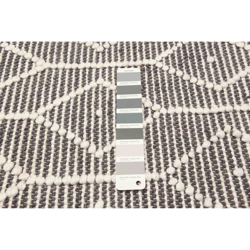 ECARPETGALLERY Braid weave Sienna Grey Wool Rug - 6'2 x 8'11