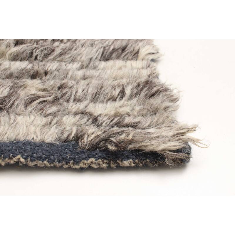 ECARPETGALLERY Hand-knotted Tangier Grey Wool Rug - 4'2 x 5'2