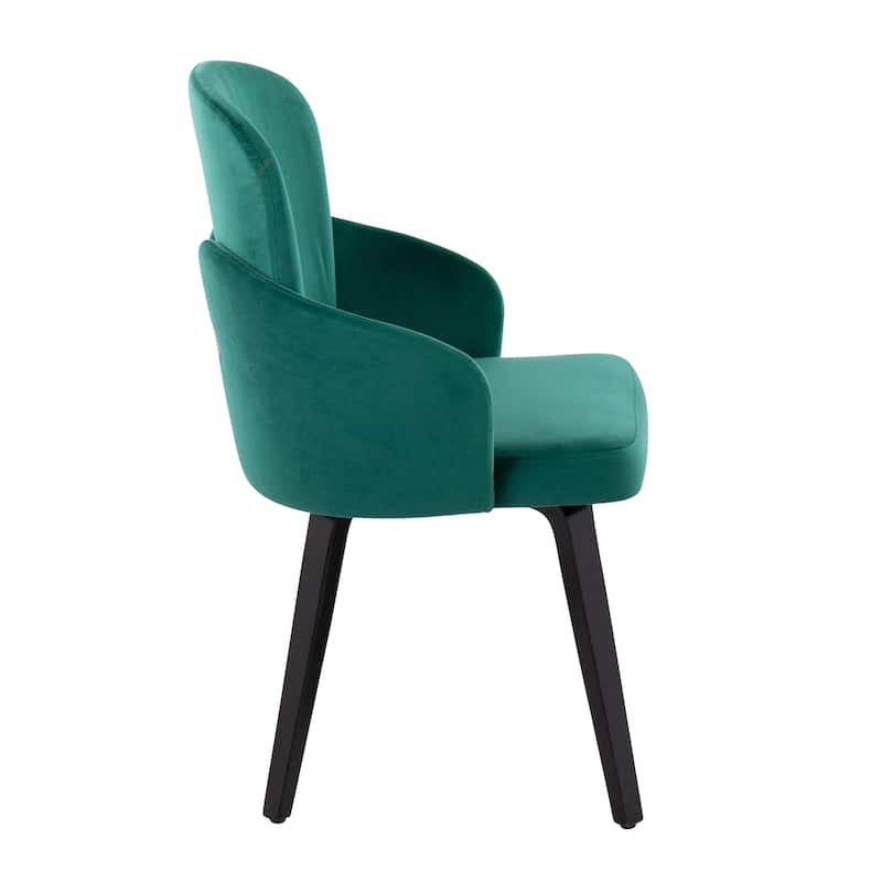 Silver Orchid Dahlia Dining Chair with Wood Legs (Set of 2)