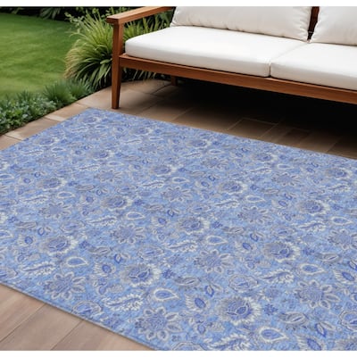 HomeRoots Floral Transitional Rectangle Outdoor Rug