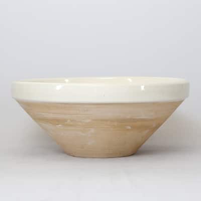 Artissance 16"W Round White Porcelain Vintage Style Ceramic Bowl, Decorative Storage Bowl for Home Decor (Color Vary)