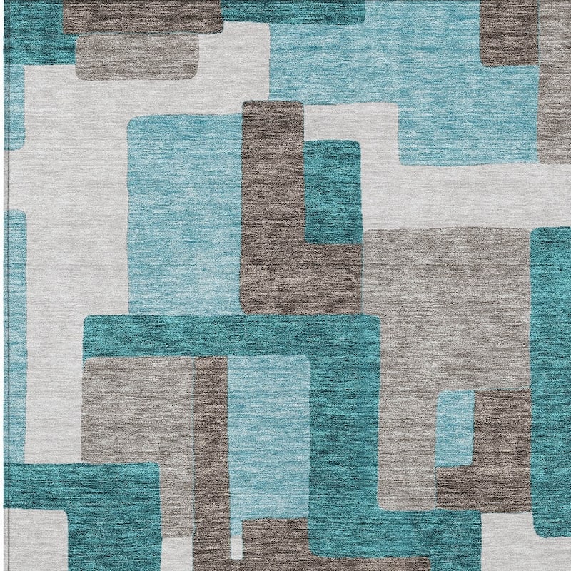 HomeRoots Abstract Transitional Rectangle Outdoor Rug