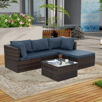 Outdoor Wicker Weaving Conversation Combo Set of 5