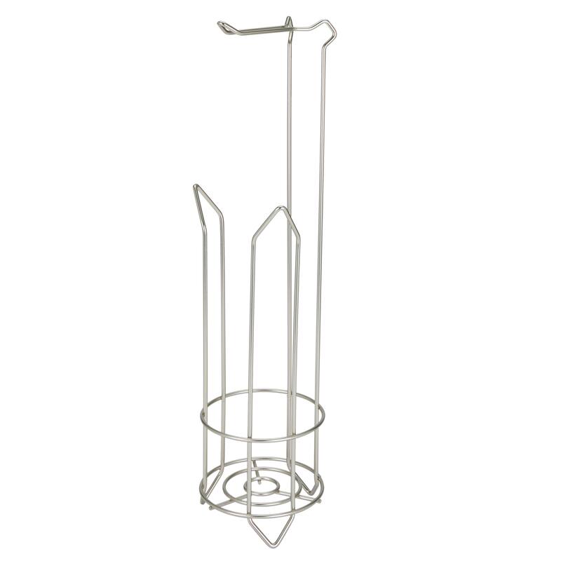 Bath Bliss Satin Nickel Iron Tissue Roll Holder and Dispenser - Satin Nickel - 6.30" x 6.30" x 24.02"