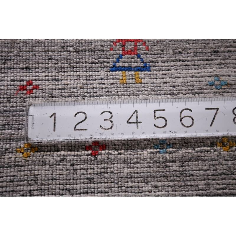 Tribal Striped Gabbeh Indian Area Rug Handmade Wool Carpet - 5'2"x 7'9"