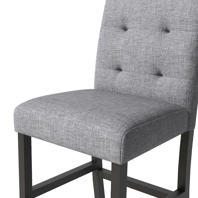 5-Piece Counter Height Dining Set Wood Square Dining Room Table and Chairs Stools, 4 Upholstered high-back Chairs, Black