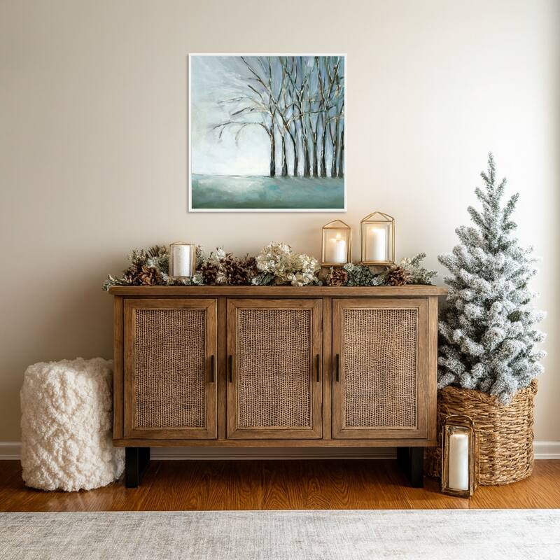 Tree in Winter by Christina Long Framed Canvas Wall Art Print - Sylvie White