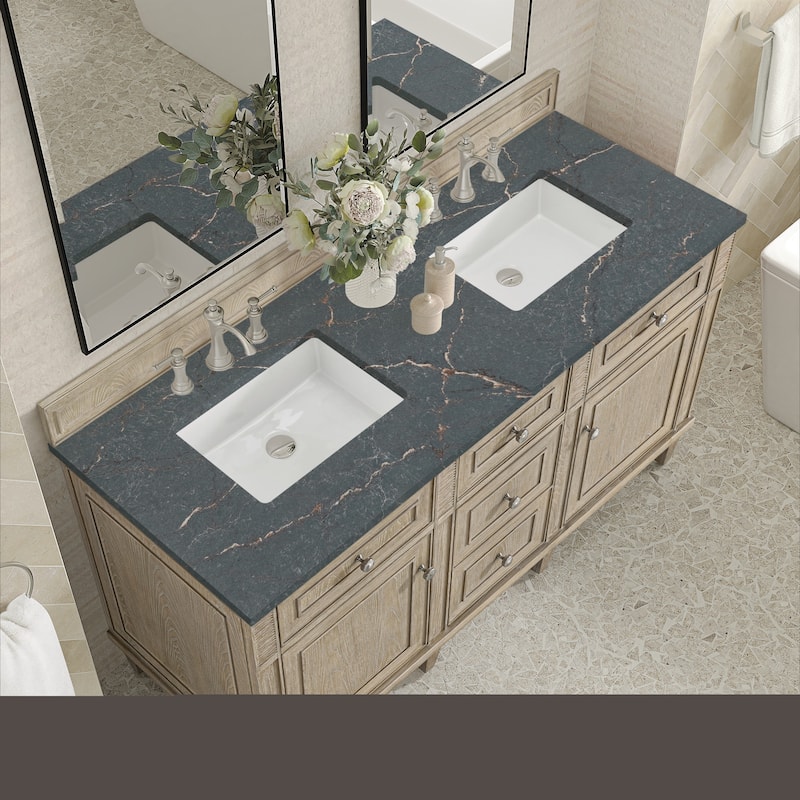James Martin Vanities 424-V60D-3PBL Lorelai 60" Double Basin Wood