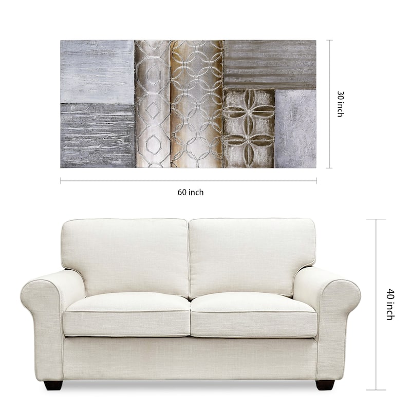 Stacked 1 Textured Metallic Hand Painted Canvas Wall Art