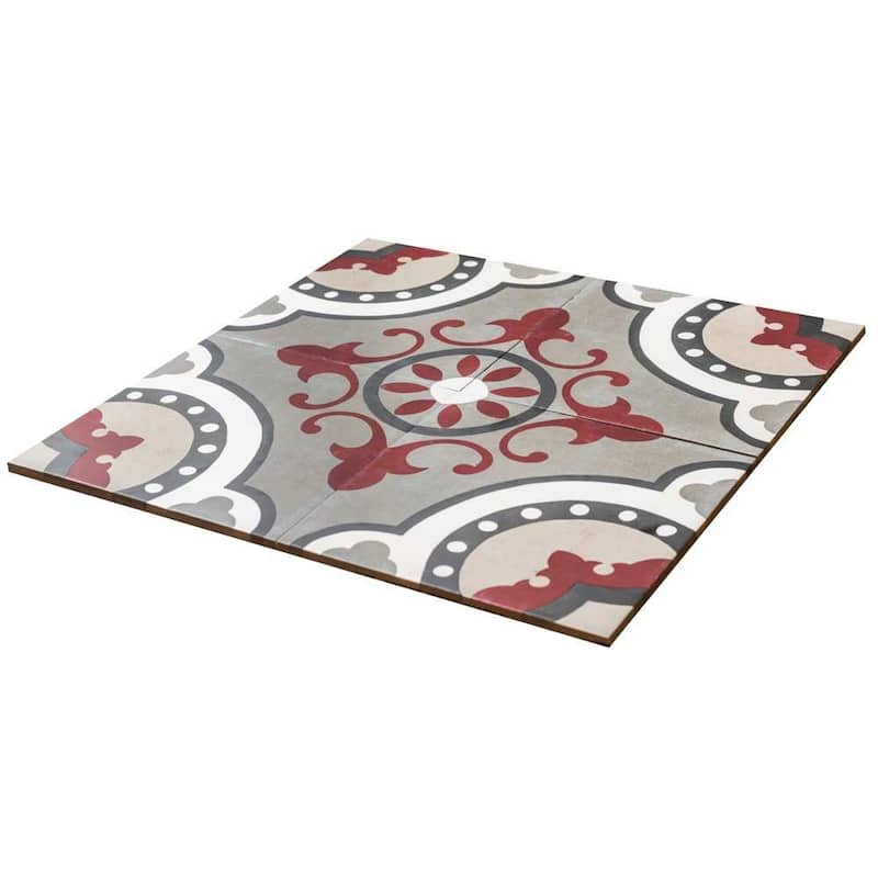 Art Deco 8x8 Matte Porcelain Encaustic Tile - Floor, Wall & Backsplash